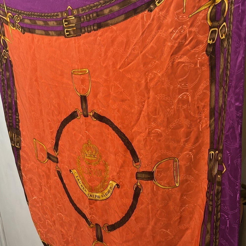 LAUREN RALPH LAUREN silk equestrian scarf